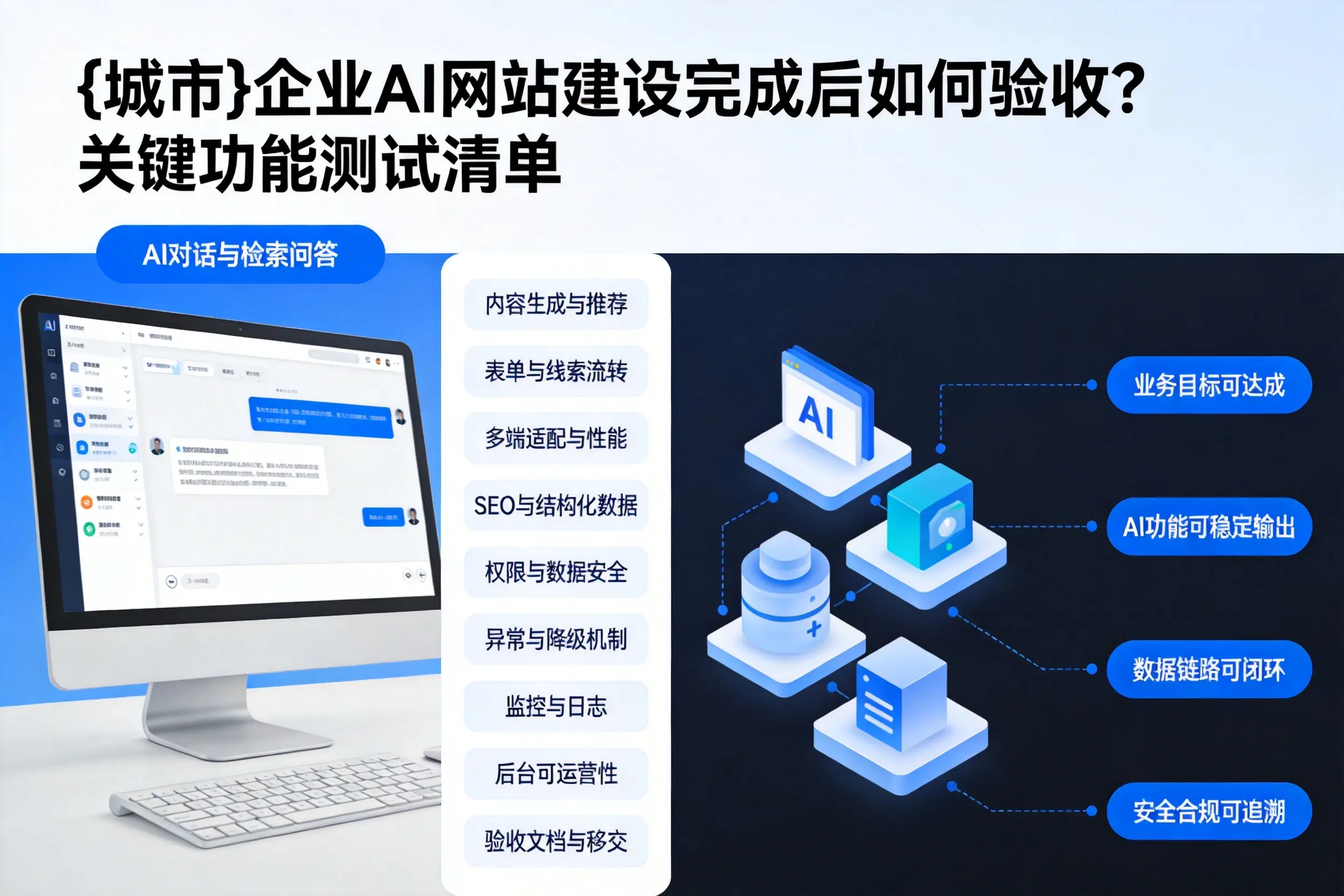 宜昌企业AI网站建设完成后如何验收?关键功能测试清单