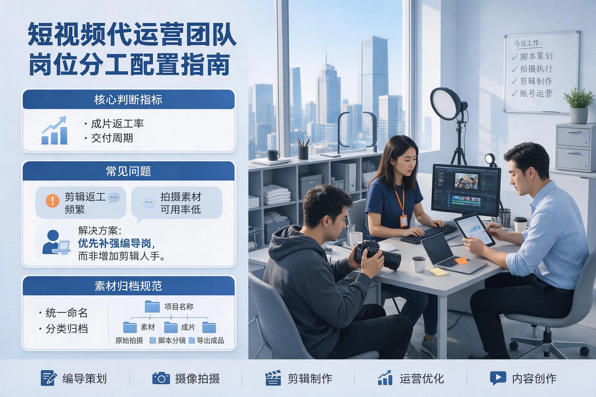 短视频代运营团队如何配置？宜昌企业岗位分工科普说明