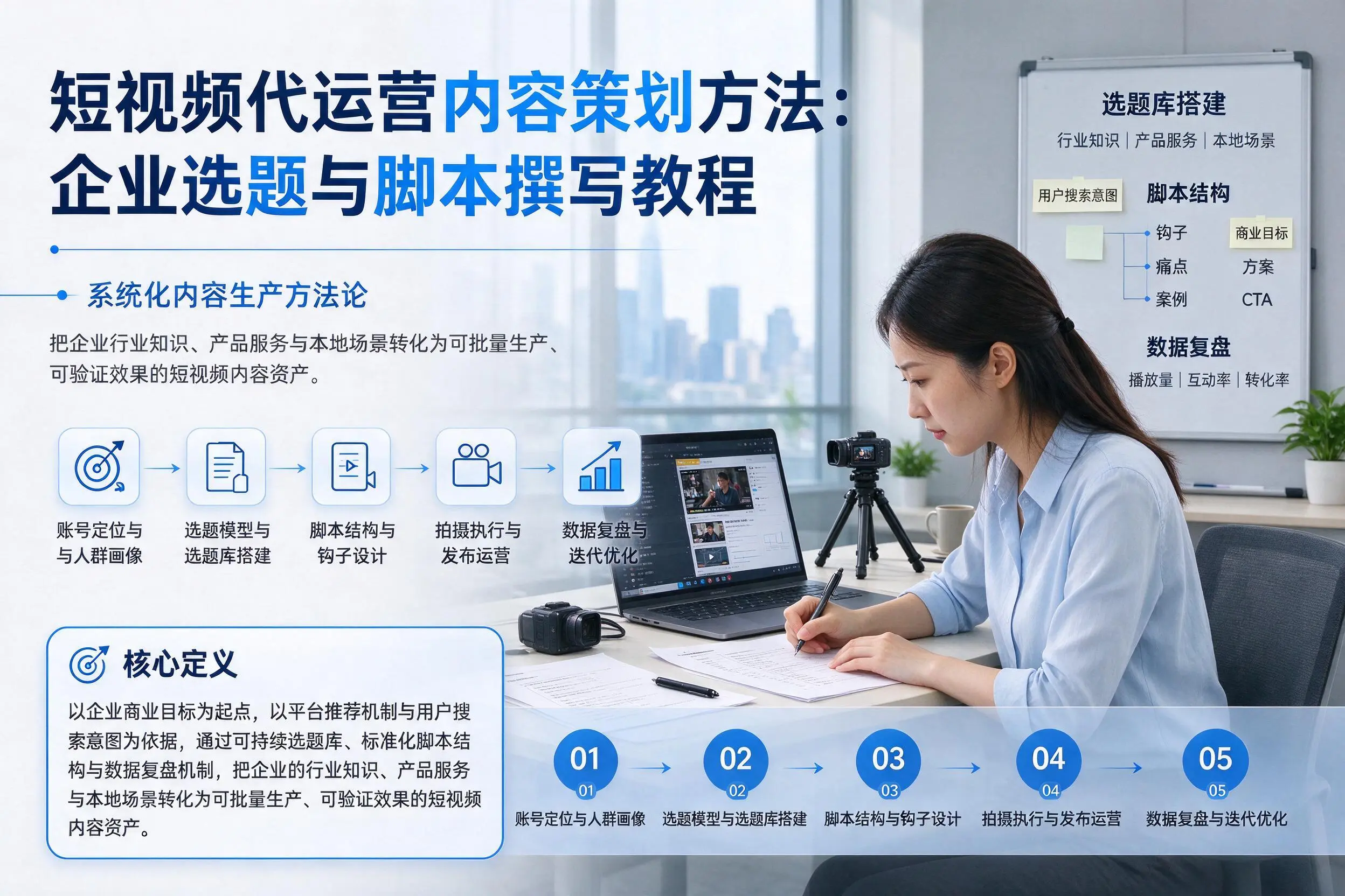 短视频代运营内容策划方法：宜昌企业选题与脚本撰写教程