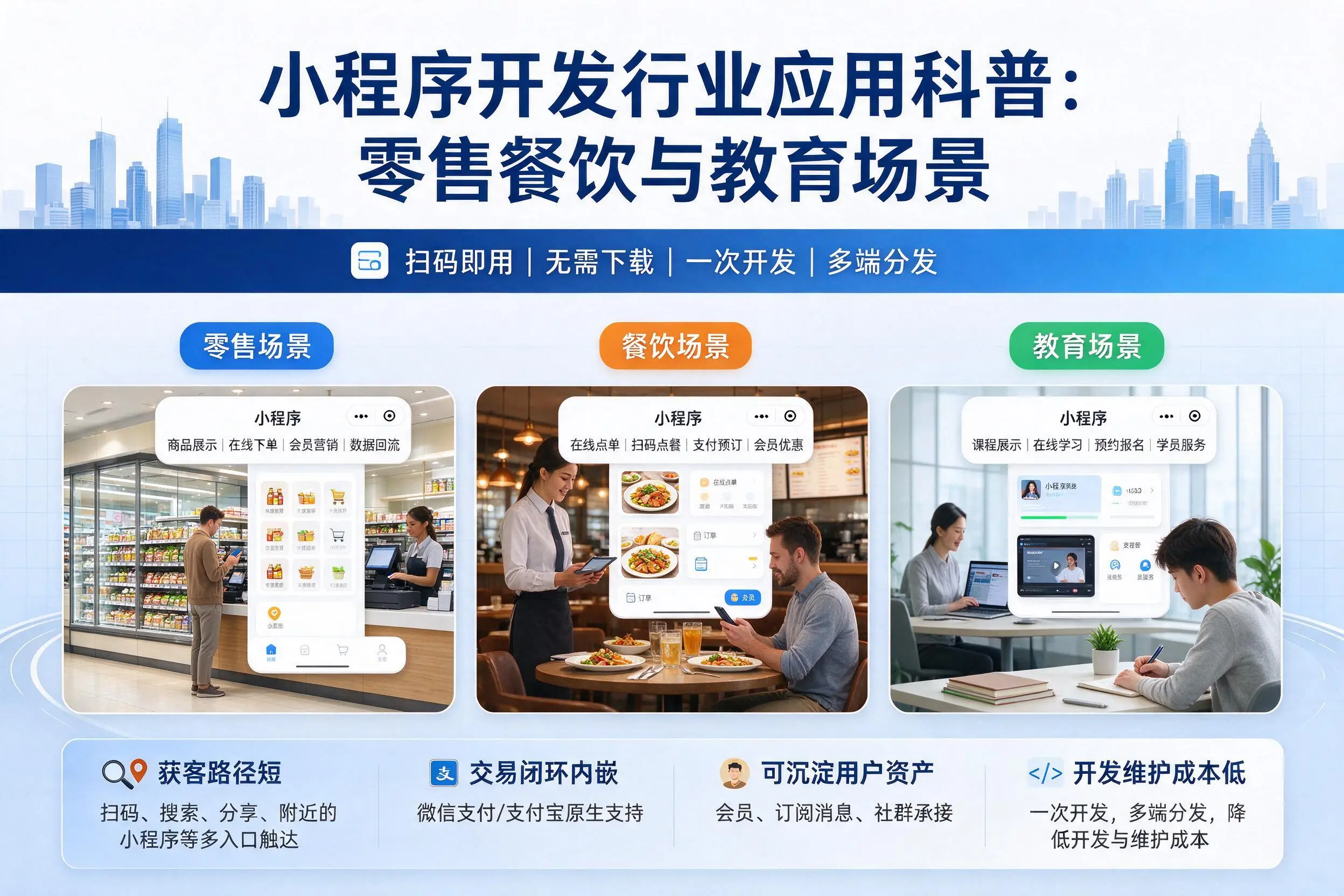 宜昌小程序开发行业应用科普:零售餐饮与教育场景