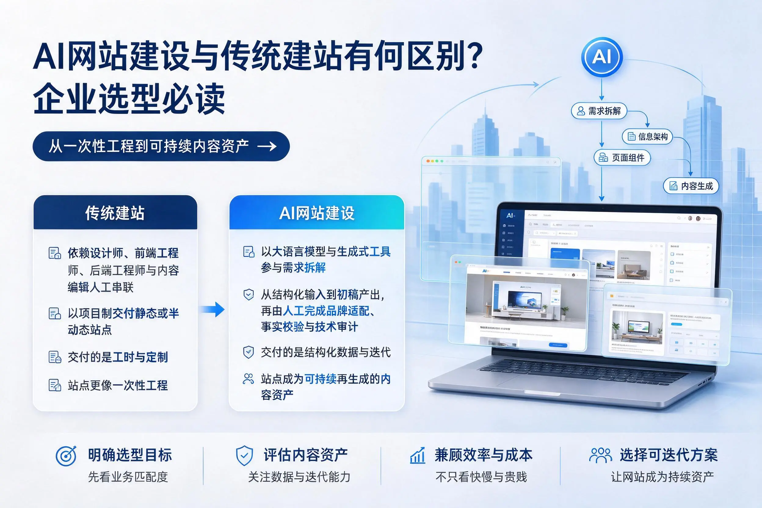 AI网站建设与传统建站有何区别？宜昌企业选型必读