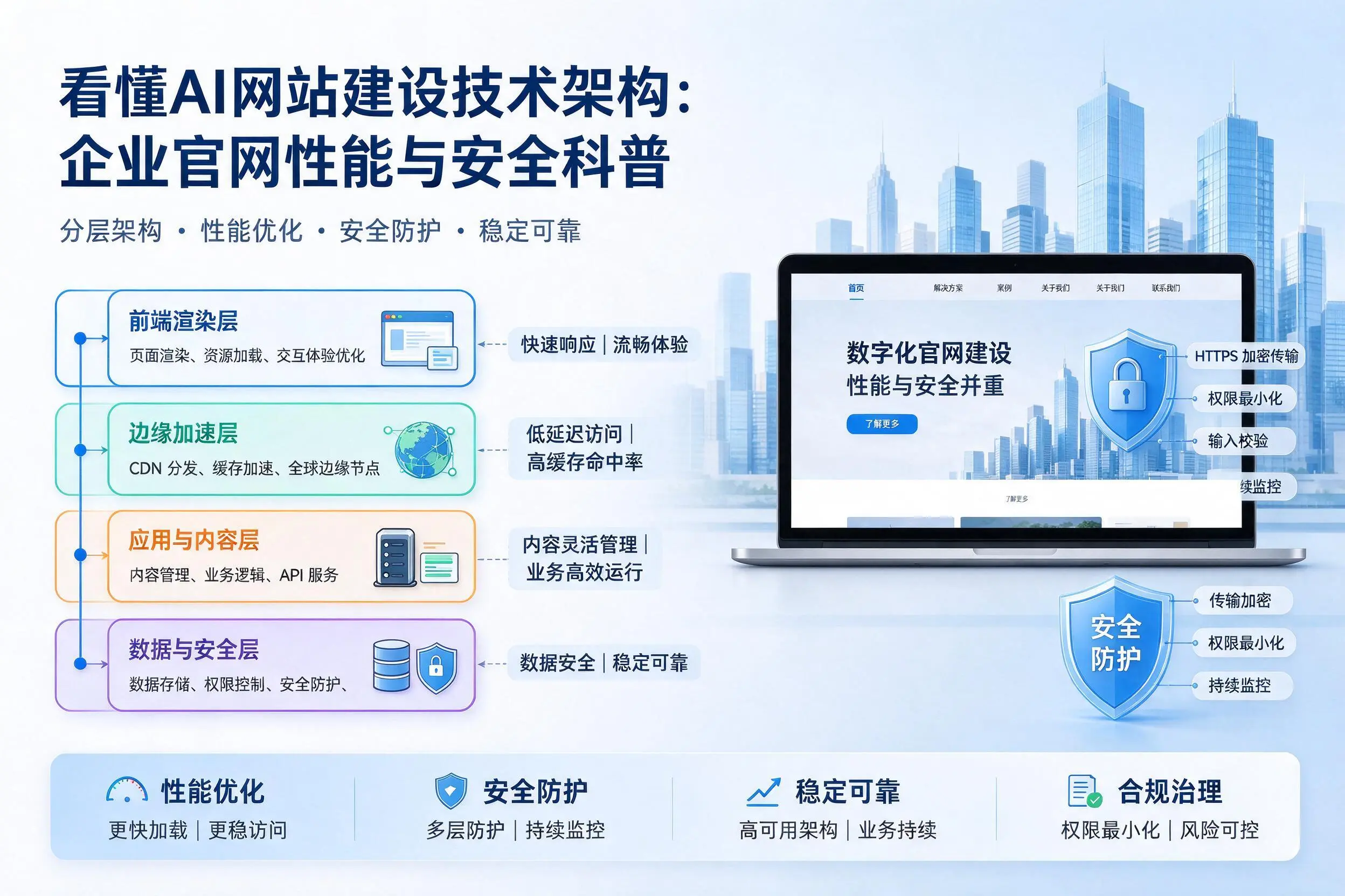 看懂AI网站建设技术架构：宜昌企业官网性能与安全科普