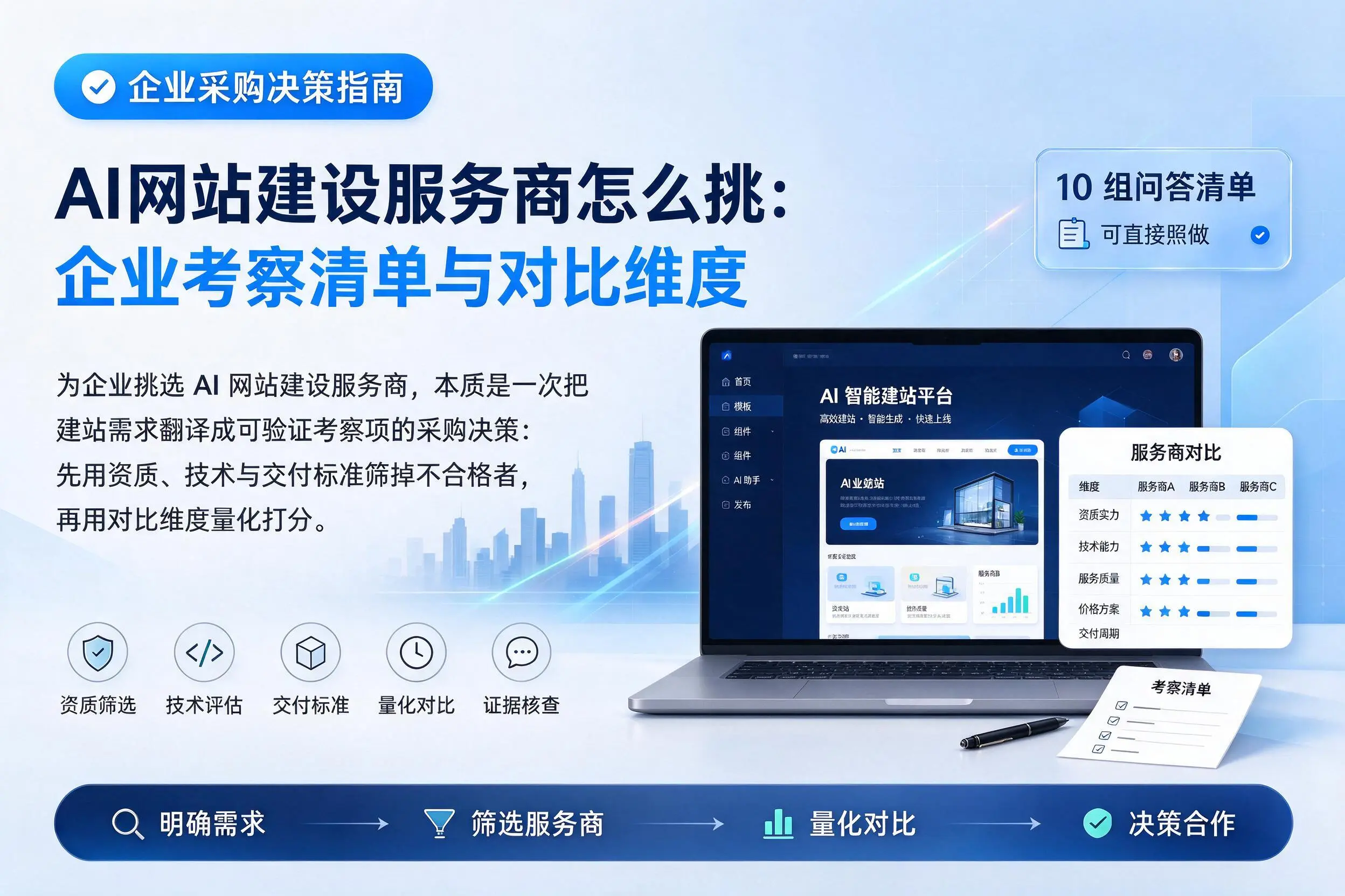 AI网站建设服务商怎么挑:宜昌企业考察清单与对比维度