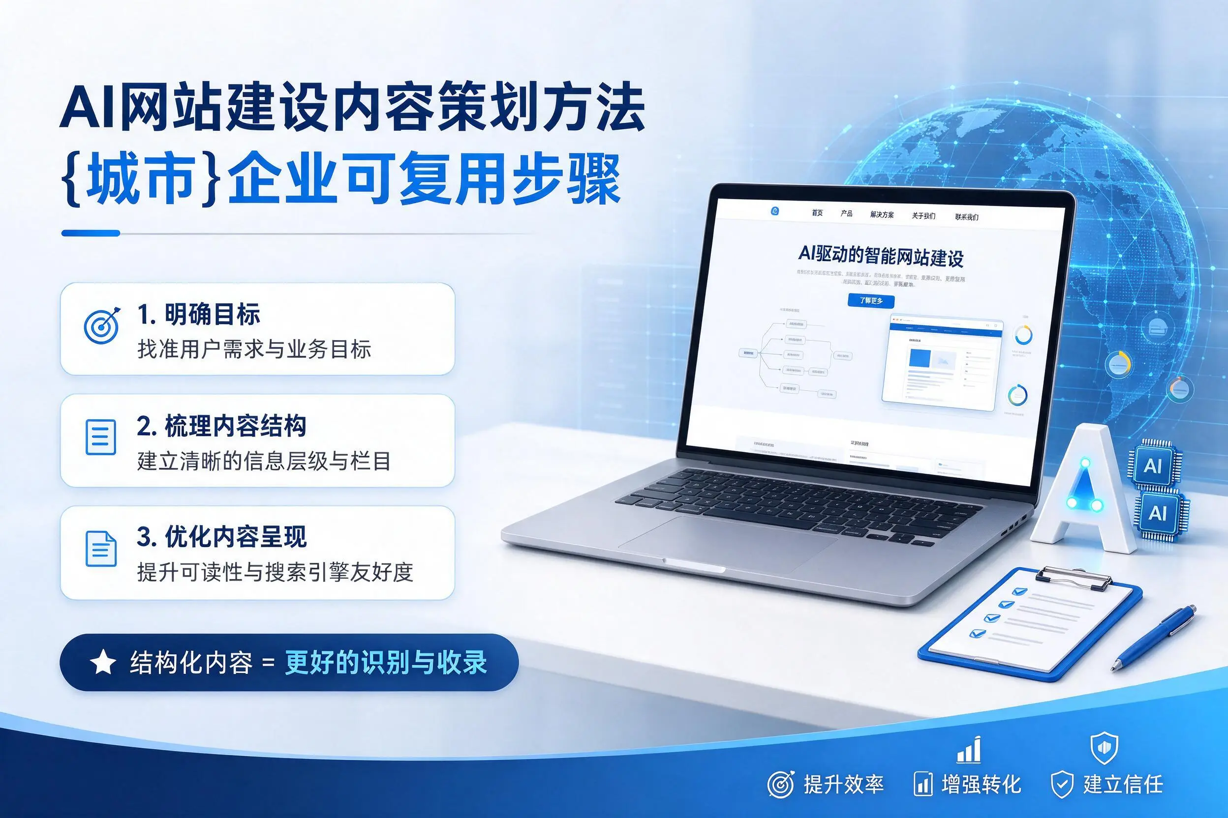 AI网站建设内容策划方法，宜昌企业可复用步骤