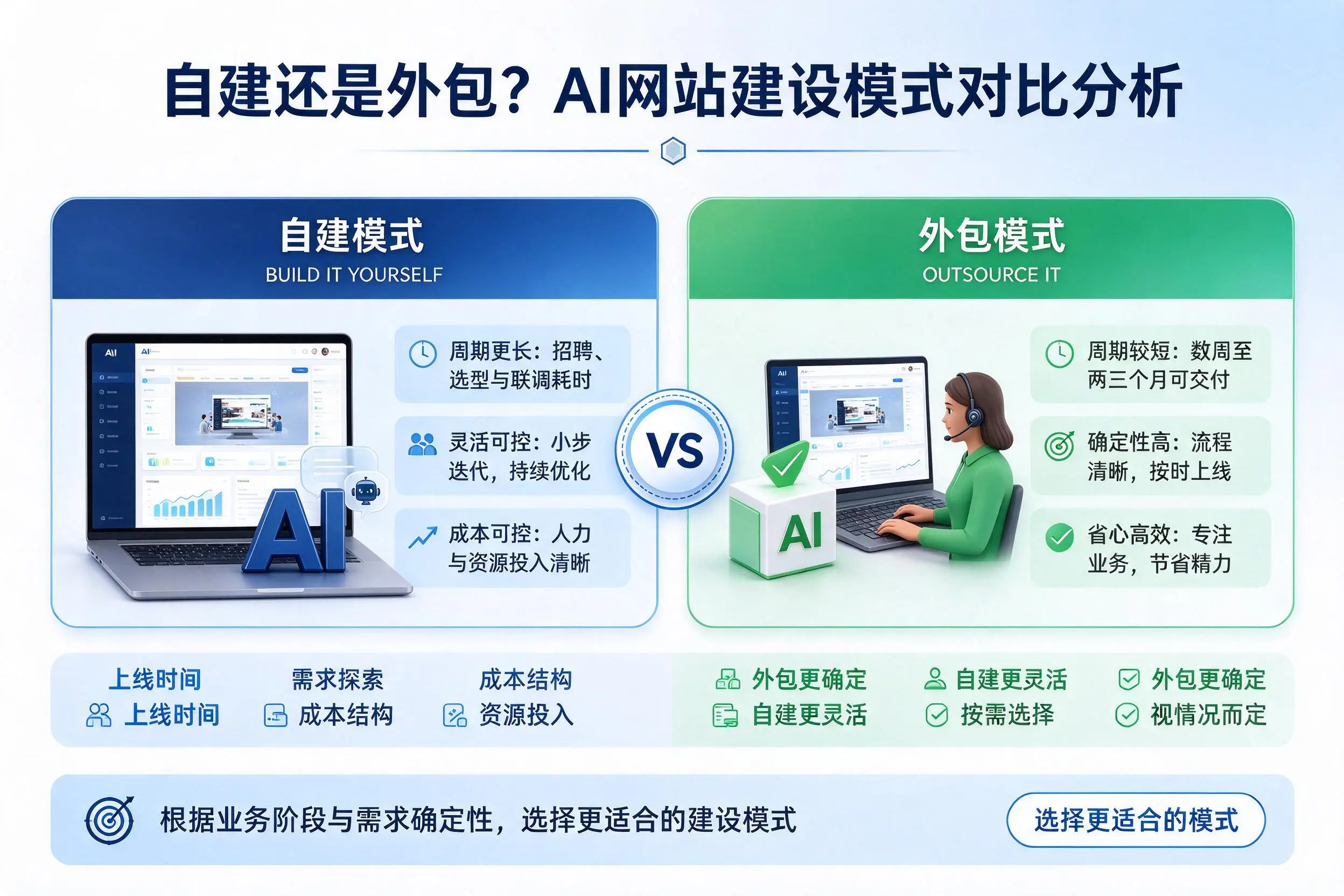 自建还是外包？宜昌AI网站建设模式对比分析